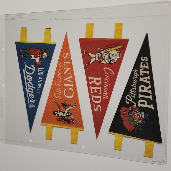 Vintage baseball team small pennant flags - Picture 1 of 11